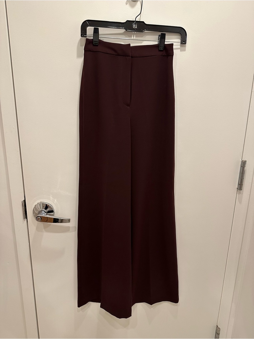 H&M Wide-Leg High-Rise Pants in Deep Wine